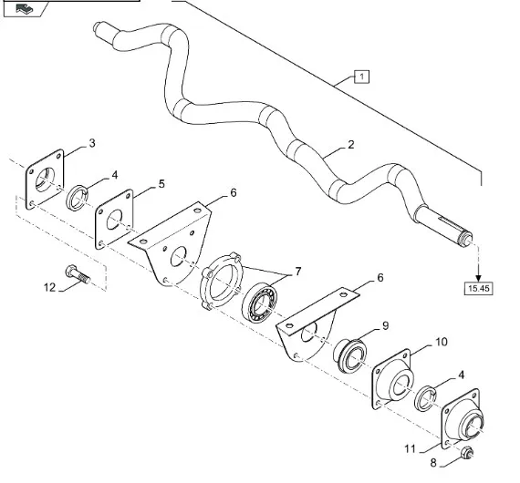 9850682 - Фланец подшипника крепления вала к клавишам соломотряса ТС5