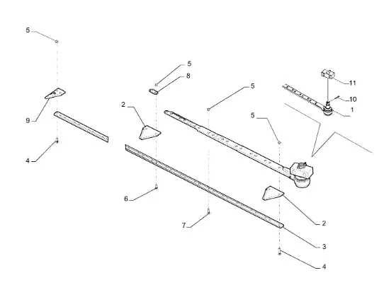 48069254 - Пятка (без соед. фланца с тягой МКШ) косы жатки 740/60